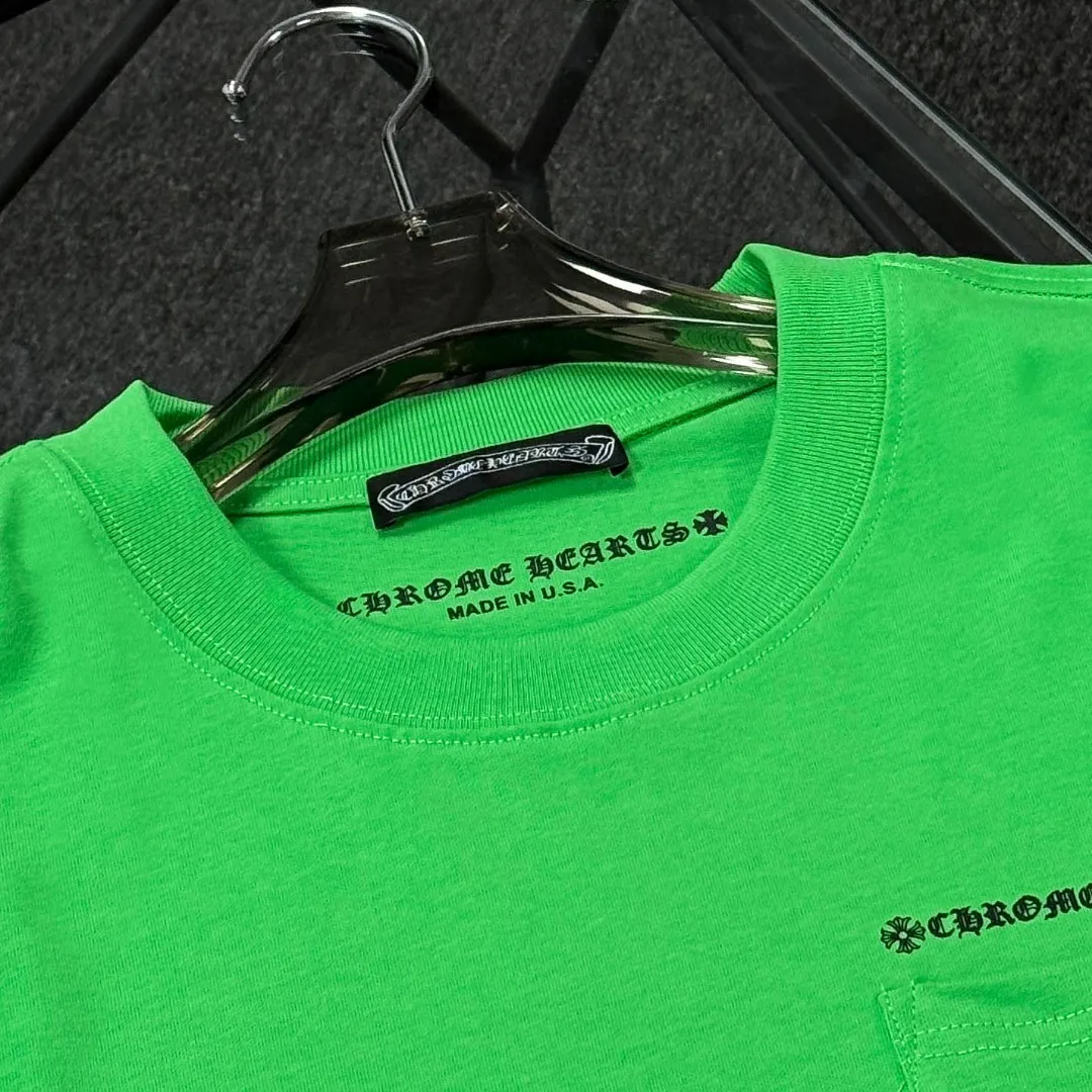 P180 Chrome Hearts 25 high version fabrics made of 300g high-density pure cotton, no deformation, no shrinkage, complete with three labels, same style for men and women, process: digital printing, color: white, black, green, SIZE: S-XL
